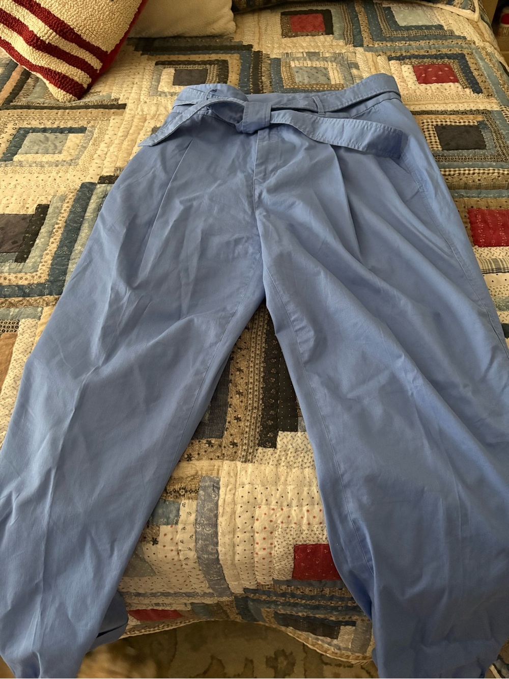 Ralph Lauren periwinkle Blue Pleated  Dress Pants with Waist Tie